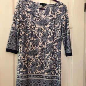 Quarter Sleeve Patterned Mini Dress
